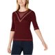 thumbnail image 1 of Maison Jules suéter de intarsia para mujer, rojo, XX-Small, 1 of 2