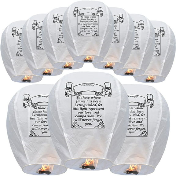 Paper Lanterns 10 Pack - Ideal for Festivals, Memorials, Funerals, Anniversaries, Birthdays & Gatherings , Walmart Fast Delivery, Arrives in 3 Days