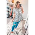 thumbnail image 4 of Women's Tops Casual Floral Print Cap Sleeve Ruffle Neck Loose Babydoll Shirt Blouse Tunic Top, 4 of 8