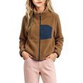 thumbnail image 2 of Girls Colorblock Fleece Jacket Full Zip Contrast Coat Soft Warm Winter Outerwear, 2 of 6