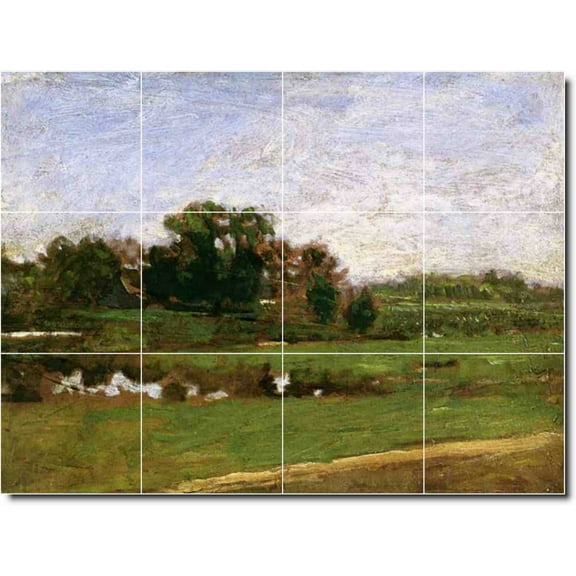 Ceramic Tile Mural-Thomas Eakins Country Painting 348. 17" w x 12.75" h using (12) 4.25 x 4.25 ceramic tiles