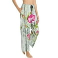 thumbnail image 2 of Naloa Vintage Wood Background with Floral Print Women’s Ultra-Soft Comfy Pajama Lounge Pants with Pockets & Drawstring, 2 of 8