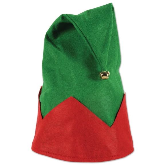16" Red and Green Felt Elf Hat