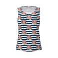 thumbnail image 4 of Xecao Popcorn On Blue Lines print women's scoop neck, loose-fit workout tank tops for the gym., 4 of 9