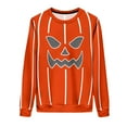 thumbnail image 5 of Heisall Womens Sweatshirts 2025 Fall Winter Long Sleeve Fleece Lined Round Neck Loose Casual Sporty Halloween Pumpkin Print Fashion Sweatshirts, 5 of 9