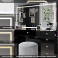 thumbnail image 4 of Boahaus Ivy Vanity Set with LED Mirror, Bluetooth Speakers & Extra Storage, Black, 4 of 4