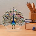 thumbnail image 4 of Acrylic Peacocks Statue Figurines Sculpture Home Decors Tabletop Centerpieces Collectible Decorative Figurine, 4 of 9