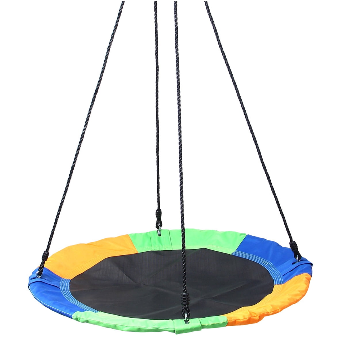 40" Saucer Tree Swing Set 360° Rotate Adjustable Hanging Ropes