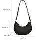 thumbnail image 2 of Bolso de media luna de PU para mujer bolso de hombro a la moda bolso de bola de masa con cierre de cremallera de Color sólido, 2 of 9