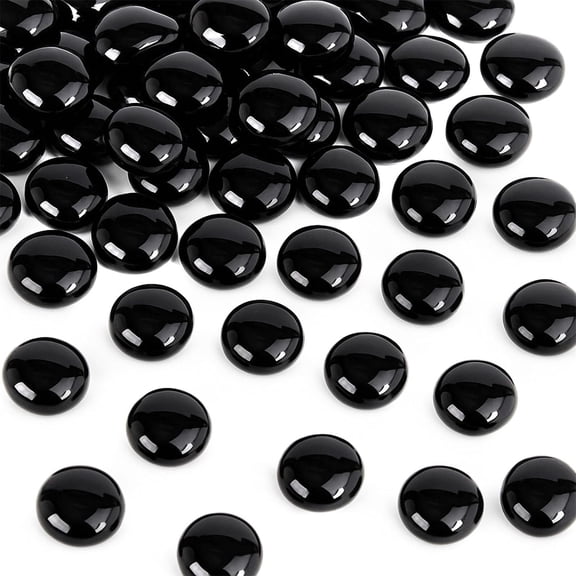 PAGEIA 1 Lb Dark Glass Beads,Flat Marbles for Vase Fillers Decorative Glass Pebbles,Rocks Fish Tank Aquarium Decor,Table Scatter and Diy Crafts 1 Lb Glass Beads for Vases
