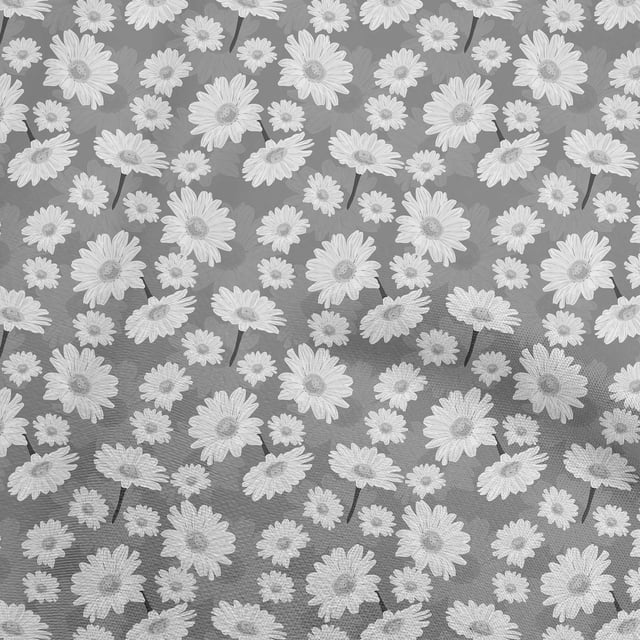 oneOone Cotton Flex Gray Fabric Floral Sewing Craft Projects Fabric Prints By Yard 40 Inch Wide