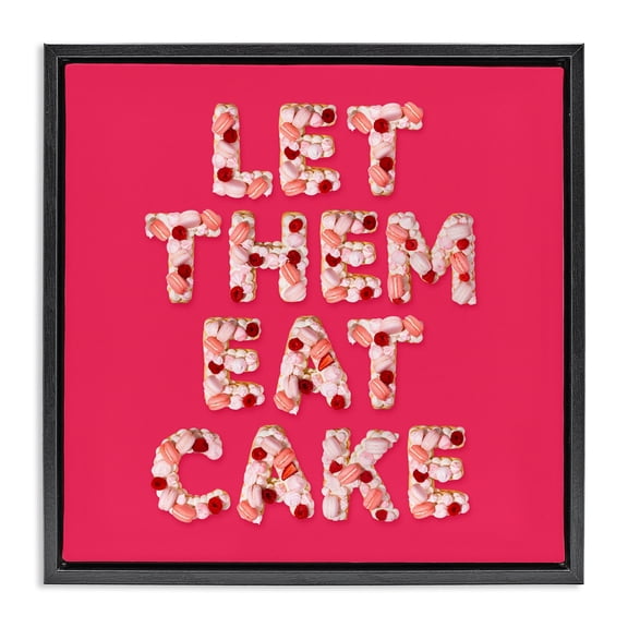 Stupell Industries Modern Let Them Eat Cake Black Floating Frame Canvas Art, 25 x 25, by LISH Creative