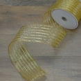 thumbnail image 2 of Northlight Gold Glitter Striped Christmas Wired Craft Ribbon 2.5" x 10 Yards, 2 of 3