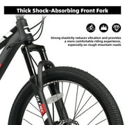 Glerc Skyline 24 Inch Kids Mountain Bike for Boys Girls 10 11 12 13 14 Years Old, 21-Speed Kid Bicycle with Front Suspension & Dual Disc Brakes & Rugged Frame, Black