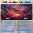 thumbnail image 3 of 1 Pcs 2D Flat License Plate Covers & Frames, American Flag For Decorative Front, Waterproof For Decoration Aluminum License Plate Covers & Frames Cover For Men Women, 12" X 6", 3 of 7