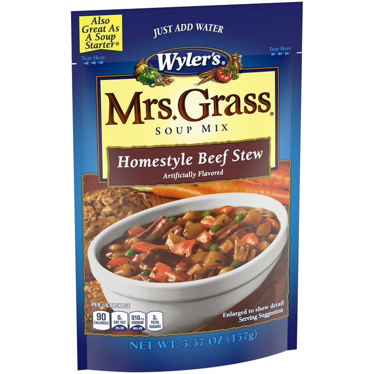 Stewページ Mrs. Grass Homestyle Beef Stew Soup Mix, 5.57 oz Pouch - Walmart.com