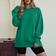 thumbnail image 4 of idosla Women Oversized Sweatshirts Thumbhole Long Sleeve Hoodies Shirts 2025 Fall Side Slit Pullover Top Teen Y2k Outfits (Green, XL), 4 of 7