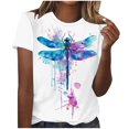 thumbnail image 1 of Camisetas de Manga Corta para las Mujeres Impresas Cuello Redondo Camiseta Casual, Camisetas Casuales de Mujer, 1 of 6