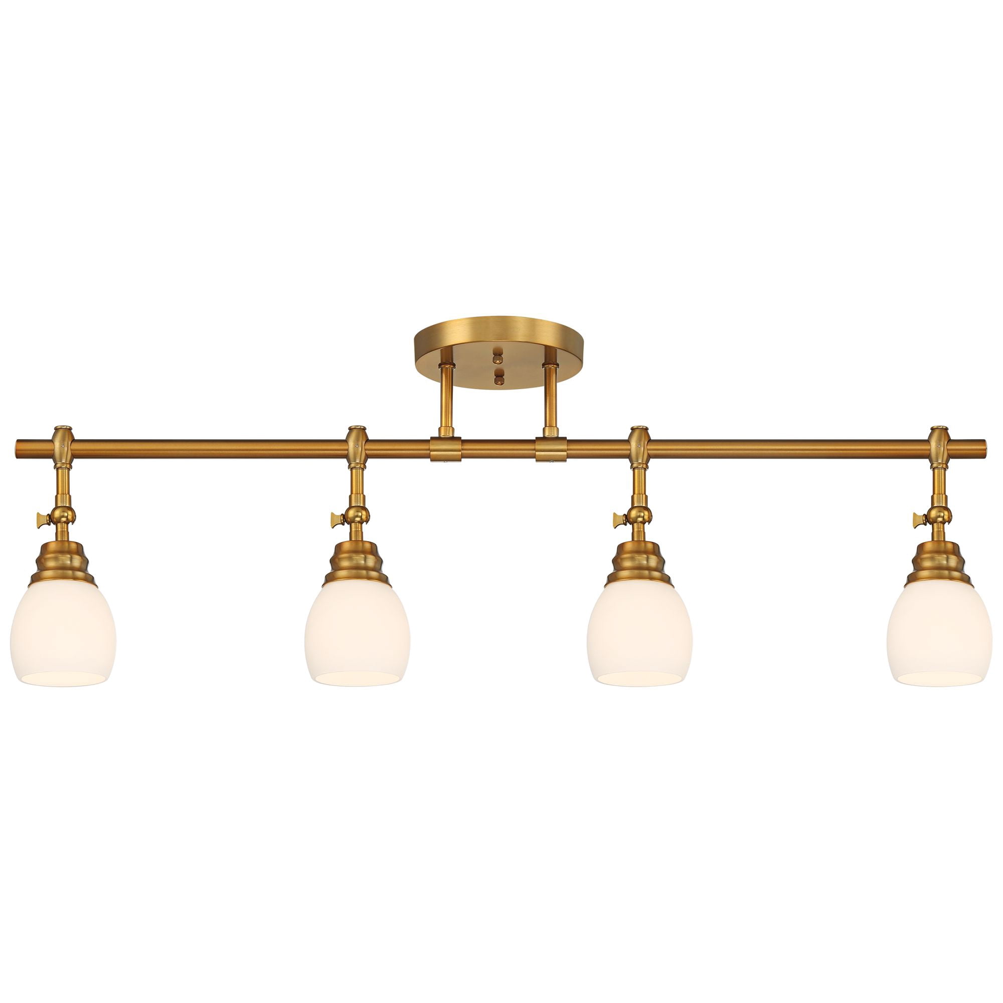 Pro Track Elm Park 4-Head Wall or Ceiling Track Light Fixture Kit Spot Light Directional Gold Finish Glass Modern Kitchen 36" Wide
