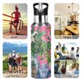 thumbnail image 7 of Yayeee 20oz Insulated Water Bottle Double Wall Stainless Steel with Flip Straw Lid, White Vibrant Flowers, 7 of 7