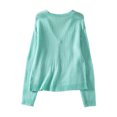 thumbnail image 5 of PMVFHDE Women's Winter Casual Daily V-Neck Solid Color Button Soft Warm Cardigan Knit Sweater Coat Mint Green,XL, 5 of 7