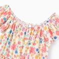 thumbnail image 3 of PatPat Girls Dress Square Neck Flutter Sleeve Dress All Over Floral Print Casual Kids Summer Dress 5-12Y, 3 of 8