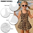 thumbnail image 4 of DISNIMO Leopard Printed Girls One Piece Swimsuits Sleeveless Bathing Suit Hawaiian Summer Swimwear with Skirt U Neck Swim Dress for Kids Girls Size 7-8, 4 of 8