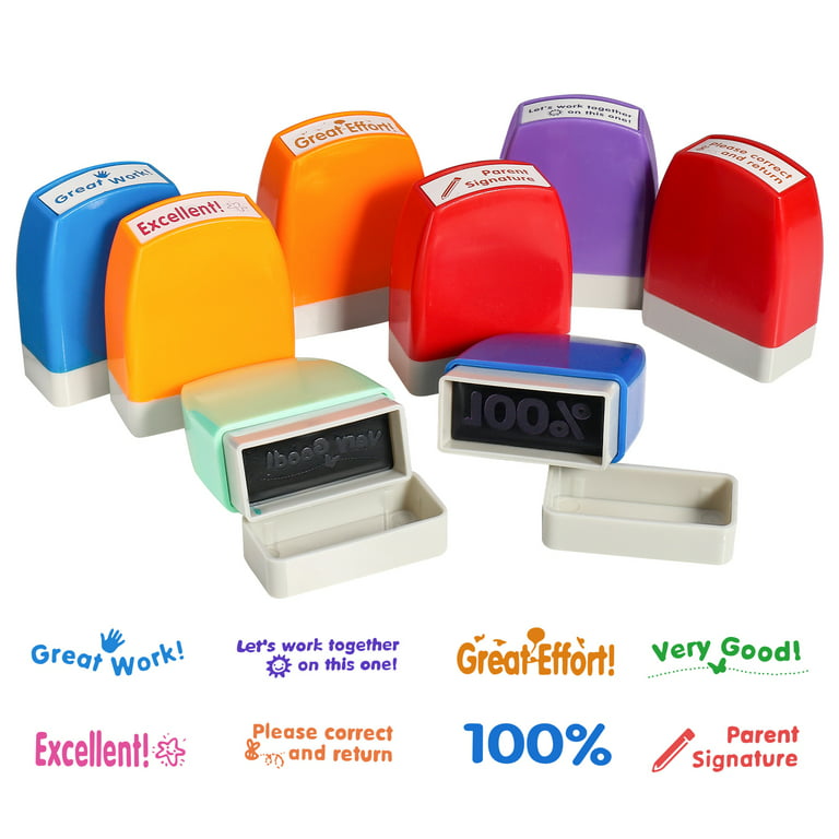 Star Sharp Points and Smiley Face Self-Inking Stamp