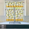thumbnail image 3 of Lemon Kitchen Curtain Valance 3 Piece Set,Lemon Floral Yellow Spring Summer Kitchen Decor for Home Interior Decor,Farmhouse Kitchen Curtains and Valance Set Short Curtain Sink Window Decor 36 Inch, 3 of 6