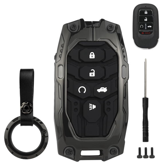Durable 5-Button Protective Key Fob Case with Keychain Compatible with 2022-2025 Honda CR-V Civic Accord Pilot HR-V Keyless Entry Remote Shell Cover
