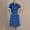 Blue, variant on FDGIU 2025 Women's Nursing Scrub Dress - Button Down Lapel Short Sleeve Uniform with Pockets, Breathable V-Neck Workwear for Hospital/Spa/Housekeeping