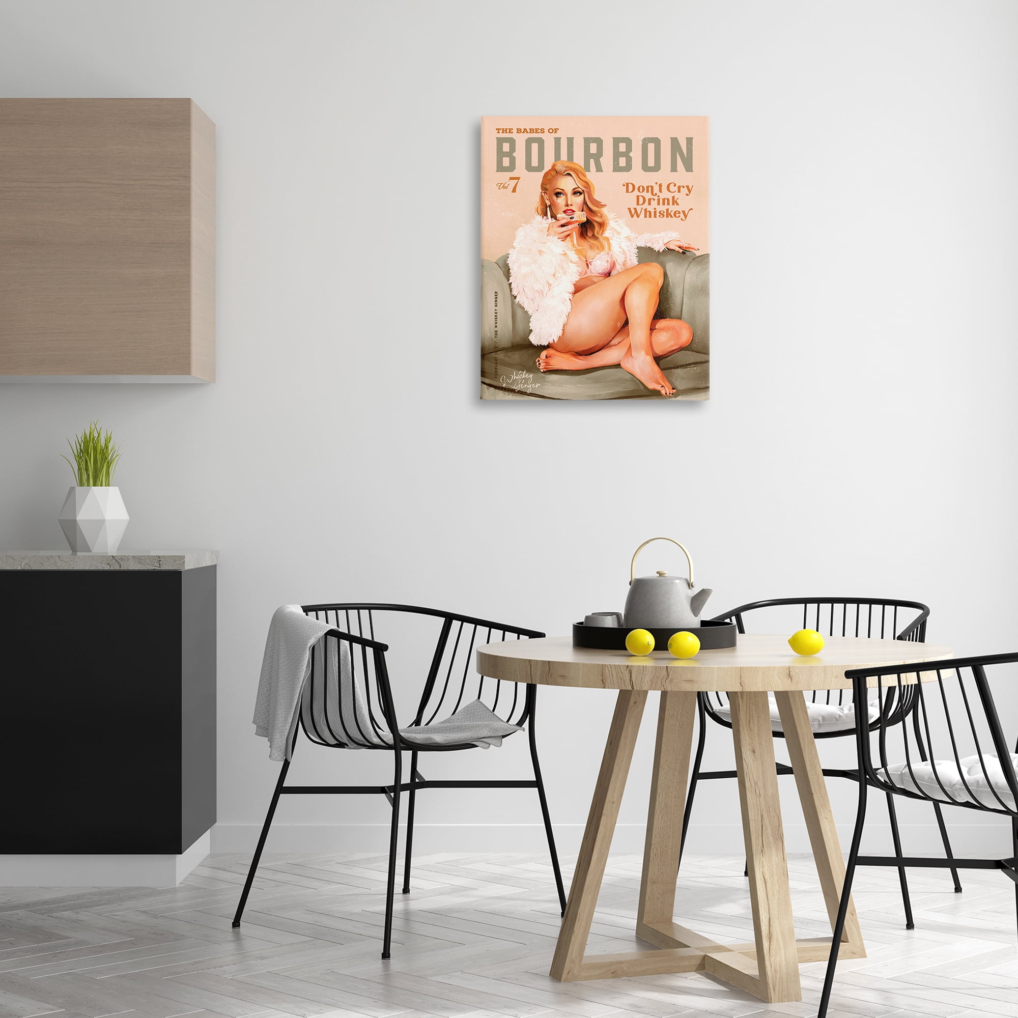 Stupell Industries Babes of Bourbon Girl People Painting Wrapped Canvas Art Print Wall Art, 24 x 30