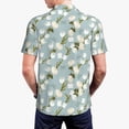 thumbnail image 4 of Balery Tulips Flowers Printed Men’s Short Sleeve Polo Shirt, Midweight Men's Shirt,Golf Polo shirts -Large, 4 of 9