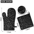 thumbnail image 6 of Math Equations Colorful Science Black Pattern Kitchen Oven Mitt and Pot Holder Sets 2 Pcs for Baking, Cooking and Grilling, Heat Resistant Up To 392 °F, 6 of 7