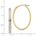 thumbnail image 3 of 14k Diamond Fascination Oval Hinged Hoop Earrings, 3 of 3