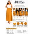 thumbnail image 5 of Women's Plus Size Foldable Waist Solid Maxi Skirt, 5 of 5