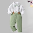 thumbnail image 2 of Darzheoy Toddler Outfit Boys Dressy Suits Suspenders Pants Shirts Suit Casual Wear, 2 of 4