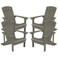 thumbnail image 3 of (2 pack) Emma + Oliver Set of 4 Outdoor Gray All-Weather Poly Resin Wood Adirondack Chairs, 3 of 14