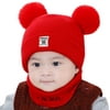 Newborn Kids Baby Boy Girl Pom Hat Winter Warm Knit Crochet Beanie Cap Scarf Set