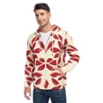 thumbnail image 5 of Floral Composed Of Red Leaves Men’s Hoodies Sweatshirt with Full Zip Pockets Fleece Jackets, 5 of 8