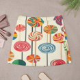 thumbnail image 4 of Sweets And Rainbow Lollipops Pattern Women's High Waist Skirt Stretchy Casual Mini Skirt, 4 of 8