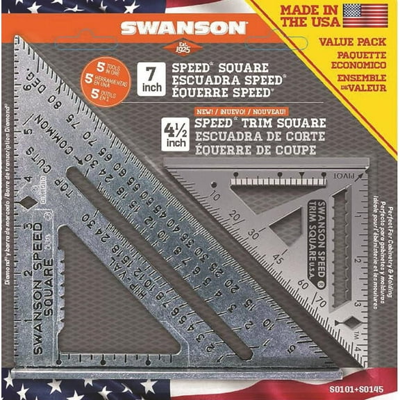 Swanson 2040744 7.25 x 7 in. Aluminum Speed Square, Gray