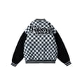 thumbnail image 6 of Niepce Inc Streetwear Urban Embroidery Grid Pattern Baseball Jacket (Men's), 6 of 6