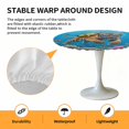thumbnail image 2 of Elastic Fitted Round Tablecloth, Funny Diving Tiger Waterproof Stretch Table Cover for 36"-44" Tables, Ocean Sea Coastal Coral Fish Marine Life Washable Outdoor Tablecloths for Patio, Picnic, Camping, 2 of 9