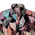 thumbnail image 2 of Defitshape Men's Hawaiian Shirt Summer Aloha Button Down Beach Casual Short Sleeve Shirts Vacation Printed Print Hawaii Relaxed Fit Collared Lightweight Tropical Holiday Black Large, 2 of 3
