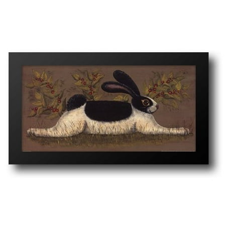 - FrameToWall - Green Folk Bunny 20x12 Framed Art Print by Hilliker, Lisa