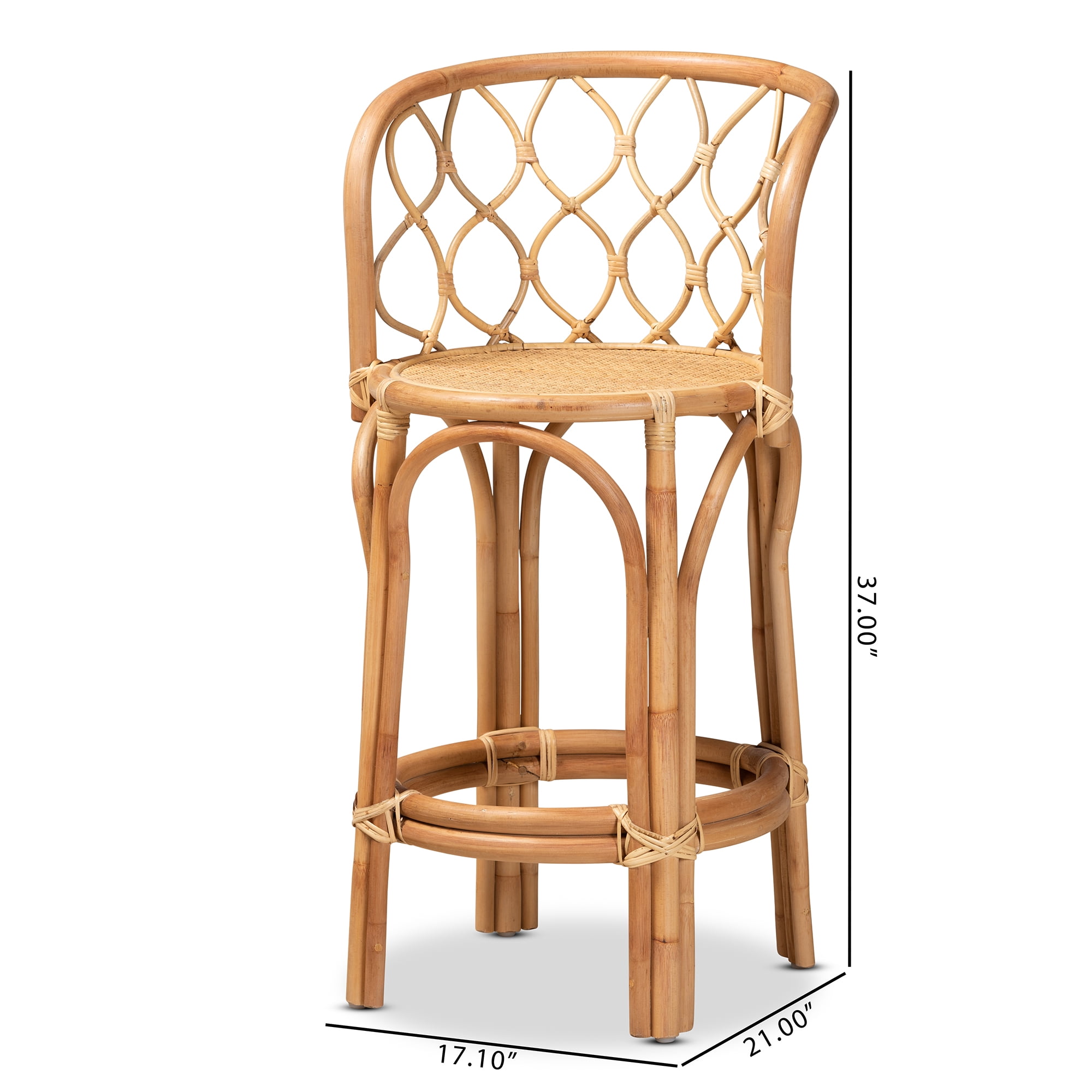 bali & pari Diana Rattan BOHO Counter Stool, Natural