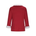 thumbnail image 5 of Christmas Fuzzy Fleece Pullover Tops, V Neck Long Sleeve Sweater Tops, Fall Trendy Blouses, 5 of 7