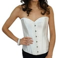 thumbnail image 5 of Corset Bustier en Satin Noir Aguichant Fort à Lacets - Aussi Blanc & Rouge, 5 of 5