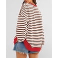 thumbnail image 3 of BTFBM Sweatshirt For Women Summer Crewneck Long Sleeve Oversized Striped Pullover Tops Y2K Clothes Workout Shirt, 3 of 10
